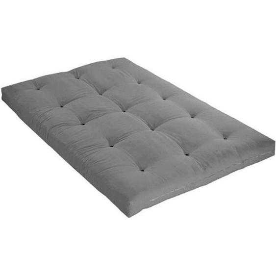 Matelas futon gris clair en coton 90x190 - Gris - Garantie 5 ans - Terre de Nuit