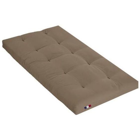Matelas futon coeur en mousse à mémoire de forme, taupe 90x190 - Taupe - Garantie 5 ans - Terre de Nuit