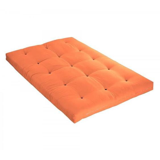 Matelas futon - TERRE DE NUIT - Orange goyave - Latex - 90x200 cm - Épaisseur 13 cm