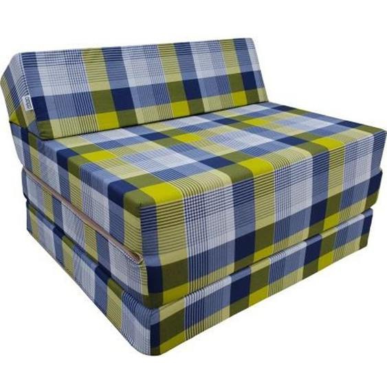 Matelas futon pliable NATALIA SPZOO - Mousse - 1 personne - Ferme - Bleu - 70x200 cm