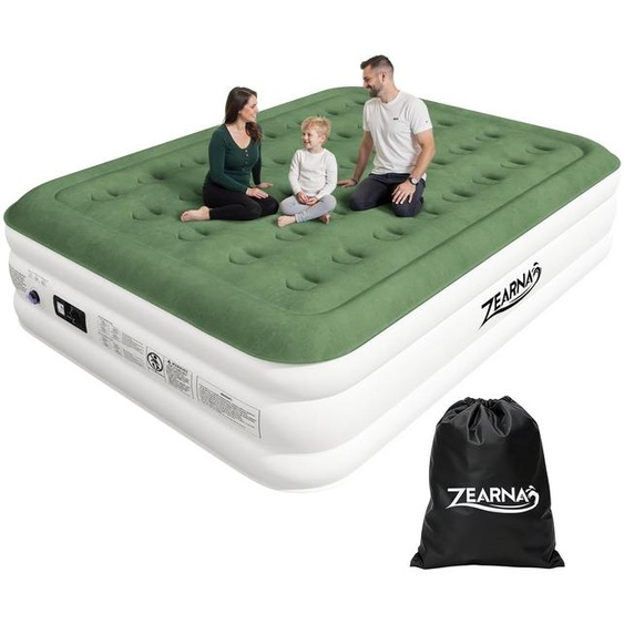 Matelas gonflable 203x152x46 cm, auto-gonflant, pour 2 personnes, avec pompe