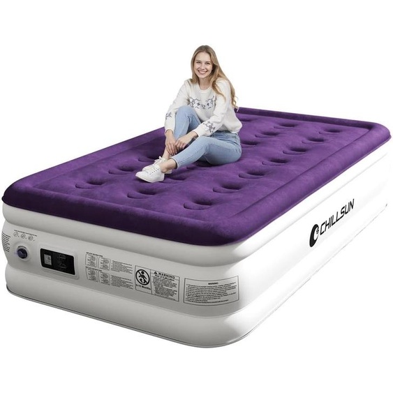 Matelas gonflable avec pompe, 190x100x40 cm, auto-gonflant, pour un lit simple