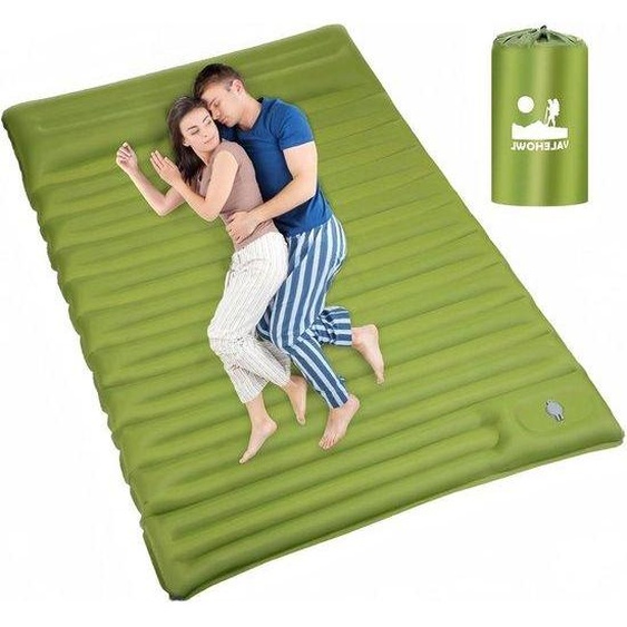 Matelas gonflable de 10 cm dépaisseur, léger, pour le camping, 2 personnes, avec pompe intégrée