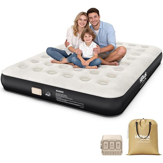 Matelas gonflable de grande taille avec pompe, surmatelas en similicuir, idéal pour le camping ou pour recevoir