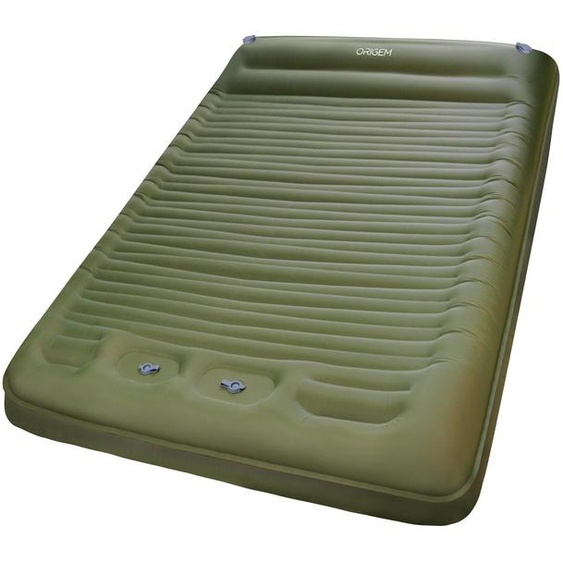 Matelas gonflable double - 200 x 145 x 14 cm - Nylon - Vert