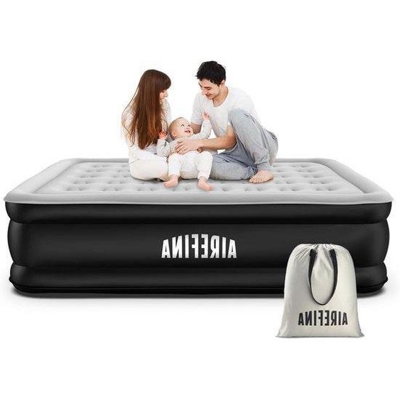 Matelas gonflable double avec pompe électrique, à déploiement automatique, pour la maison et le camping