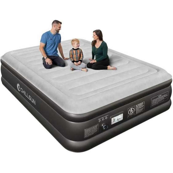 Matelas gonflable double, dimensions 203x152x46 cm, avec pompe électrique