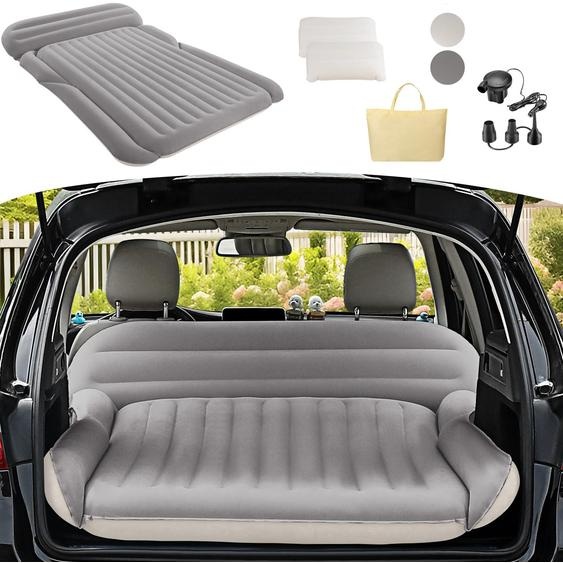 Matelas gonflable double - Portable - 192x125x12 cm - PVC - Blanc cassé, gris clair