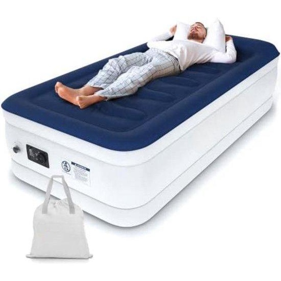 Matelas gonflable individuel bleu à gonflage automatique 187 x 99 x 46 cm