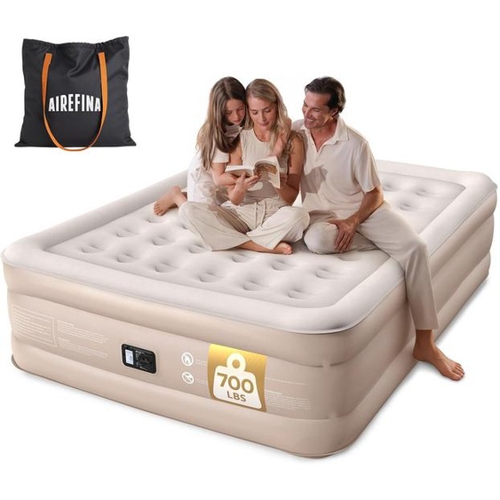 Matelas gonflable pour 2 personnes, auto-gonflant, dimensions 203x152x46 cm, surface flocked