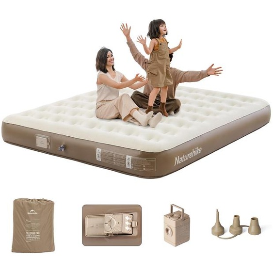 Matelas gonflable pour 3 personnes, dimensions 200x180x25 cm, avec pompe électrique, capacité de 450 kg