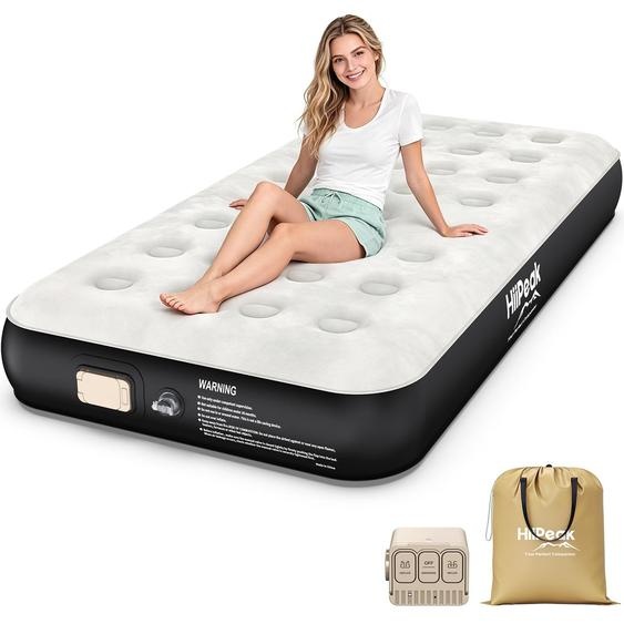 Matelas gonflable pour une personne, 25 cm dépaisseur, auto-gonflant avec pompe, en PVC