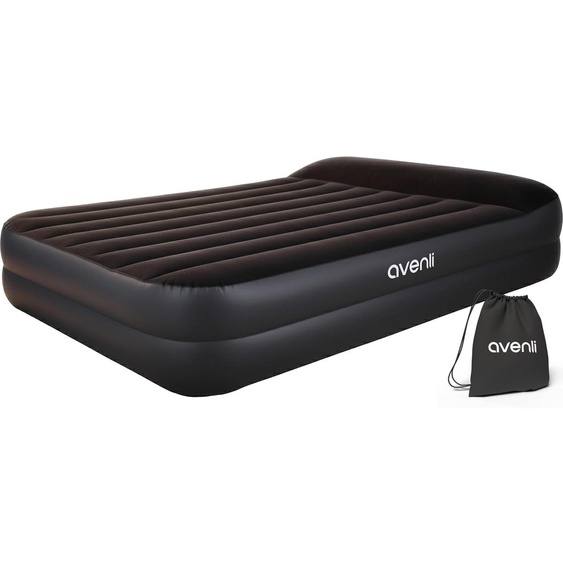 Matelas gonflable queen size, dimensions 203x152x46 cm, pour 2 personnes, avec pompe électrique, revêtement velouté, capacité jusquà 300 kg