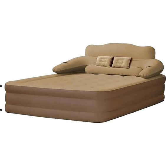 Matelas gonflable, surface douce, design pour deux personnes, marron