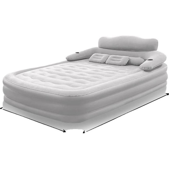 Matelas gonflable, surface souple, design pour deux personnes, gris