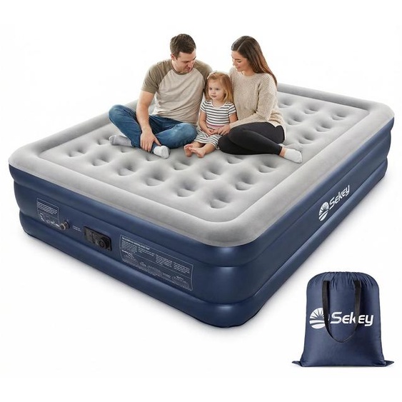 Matelas gonflable XXL pour 2 personnes, auto-gonflant, dimensions : 203 x 152 x 46 cm