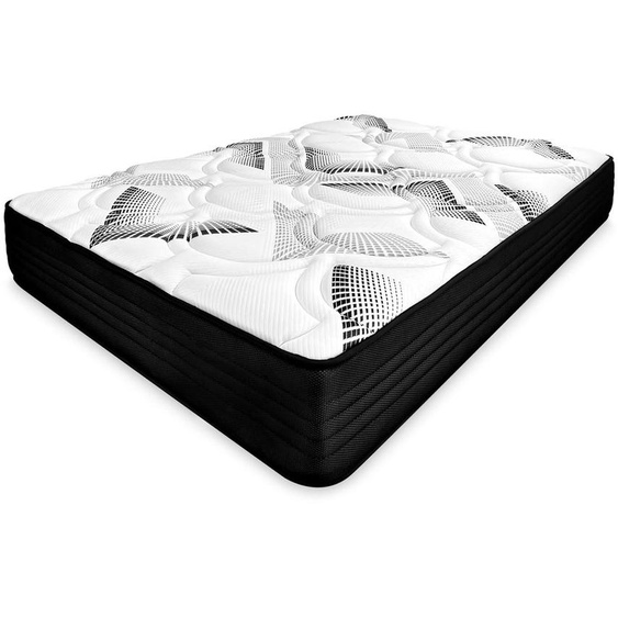 Matelas hybride à mémoire de forme et à ressorts ensachés, dimensions 90x190 cm, fermeté moyenne