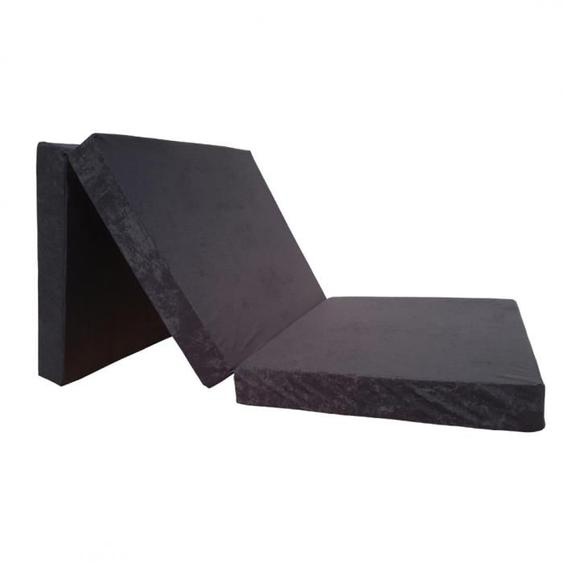 Matelas lit futon pliable pliant - NATALIA SPZOO - noir - Mousse polyuréthane - 1 personne
