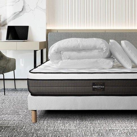 Matelas Pack Suite 140x190 Ressorts ensachés, mémoire de forme 5 zones - PRESTIGE LITERIE - Blanc
