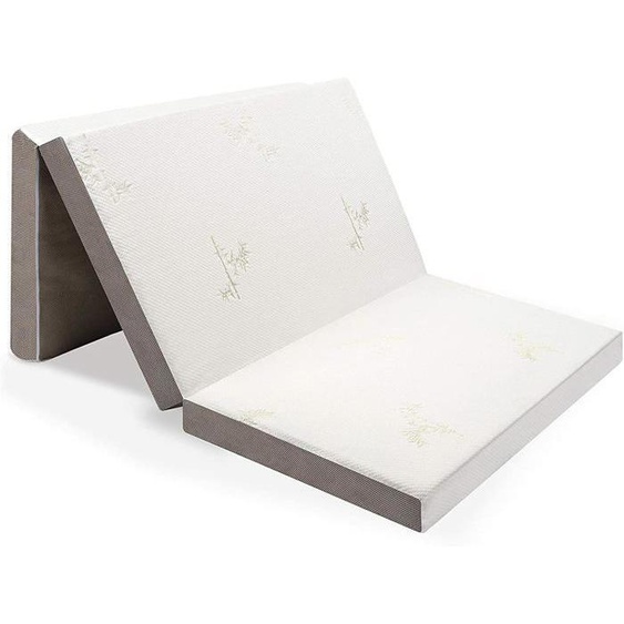 Matelas Pliable 90 x 190 x 10 cm, Matelas Pliant de Sol, 1 Personne Lit Dappoint avec Housse Oeko Tex Lavable