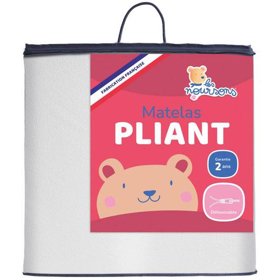 Matelas Pliant Bébé De Voyage - Déhoussable Blanc
