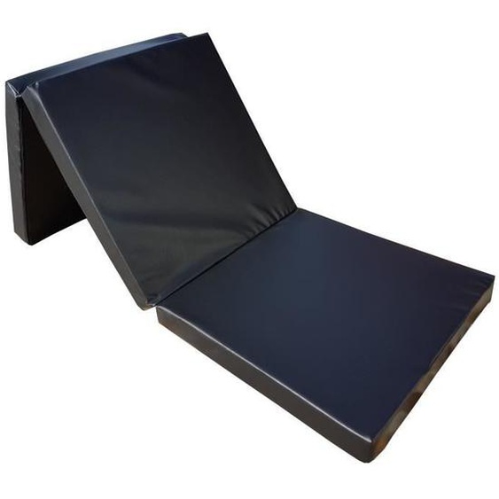 Matelas pliant en faux cuir - NATALIA SPZOO - 195 x 65 x 8 cm - Ferme - Noir - Mousse
