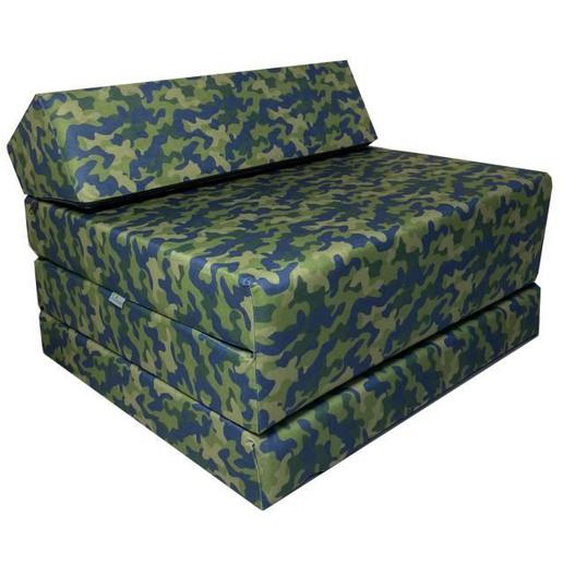 Matelas pliant FORTISLINE - 70x200 cm - Mousse - Camouflage bleu marine