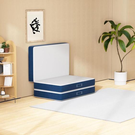 Dewinner - Matelas Pliant Triple 75 x 195 cm Matelas en Mousse Mémoire dinvité Polyvalent, Épaisseur 15cm, Housse Amovible et Lavable en Machine,