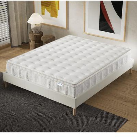 Matelas ressorts ensachés & Mousse Charbon Actif - Absorption dHumidité  Ép. 30 cm  Celestia