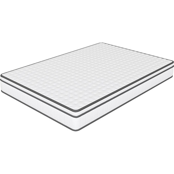 Matelas, tissu 3D respirant, mousse haute densité, blanc, 140 x 190 cm