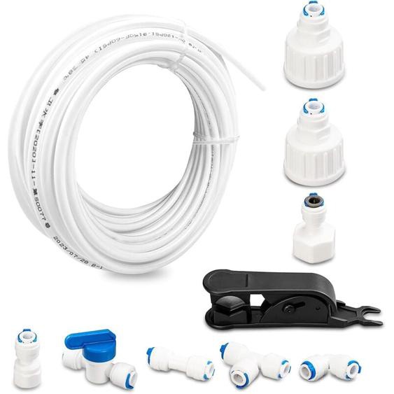 Matériau pom Tuyau Frigo Alimentation en eau, Kit de Universel Raccord pour Purificateur deau, Set de Raccordement pour Réfrigérateur Conduite