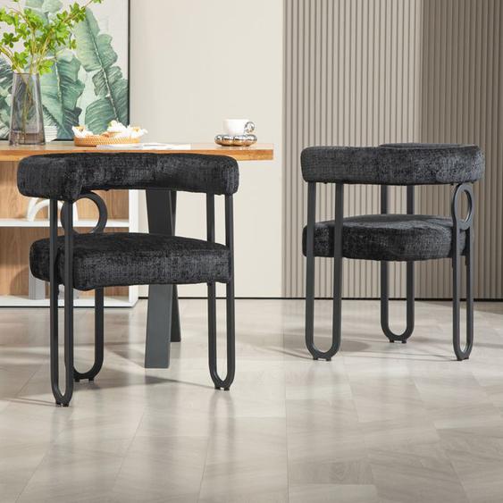 Matériel épaissi résistant à la corrosion table à manger et chaises ensemble de deux pièces, chenille salle à manger round back