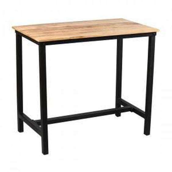 MATHI DESIGN LOFT - Table haute bois et acier L120 Marron 0.000000