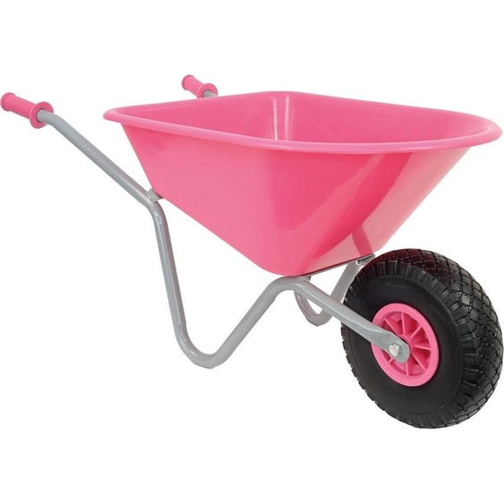 Matrix Brouette pour enfants Rose | Brouette pour enfants Jardinage | Légère & stable | Capacité de charge 40kg | Benne 20L, roue en caoutchouc plein