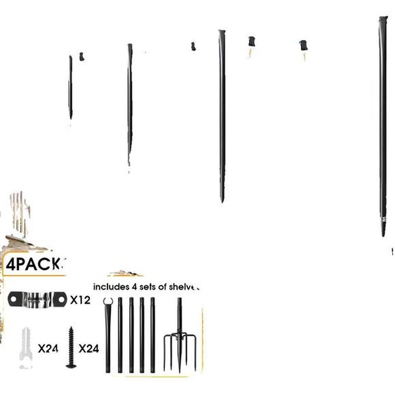 Mâts déclairage, réglables en hauteur, structure en acier durable, 4 pièces
