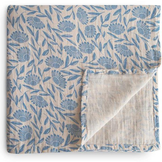 Maxi Lange En Coton Bio Blanc, Bleu