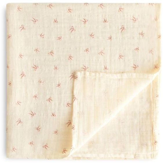 Maxi Lange En Coton Bows (120 X 120 Cm) Ecru, Rose