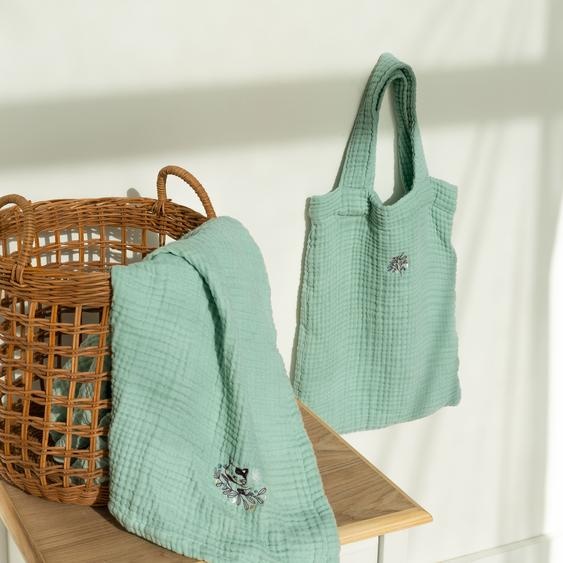 Maxi lange gaze de coton bio Jardine amande