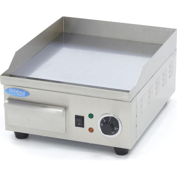 Maxima - Plancha Gastro - chromé lisse - 36 cm - avec bac de récupération