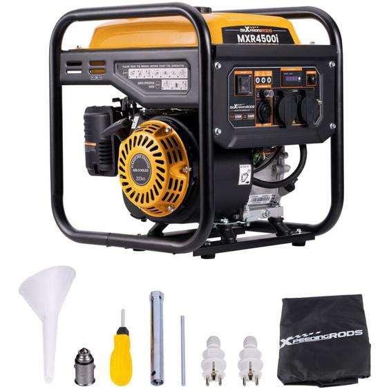 Maxpeedingrods - 3500W Groupe électrogène Inverter à lessence 4 temps avec 2 prises 230V générateur silencieux léger secours alimentation domestique