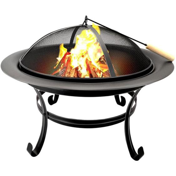 Maxxgarden - Bol à Feu Ø76 cm - Brasero pour le Jardin - Brasero Rond dextérieur pour Bois ou Charbon de Bois - Noir