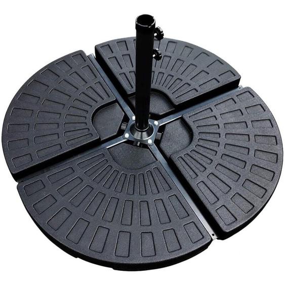 MaxxGarden Pied de parasol - Dalle pour Parasol à Lester 50x50cm - 4 pcs - 60kg une Fois Remplie - Noir