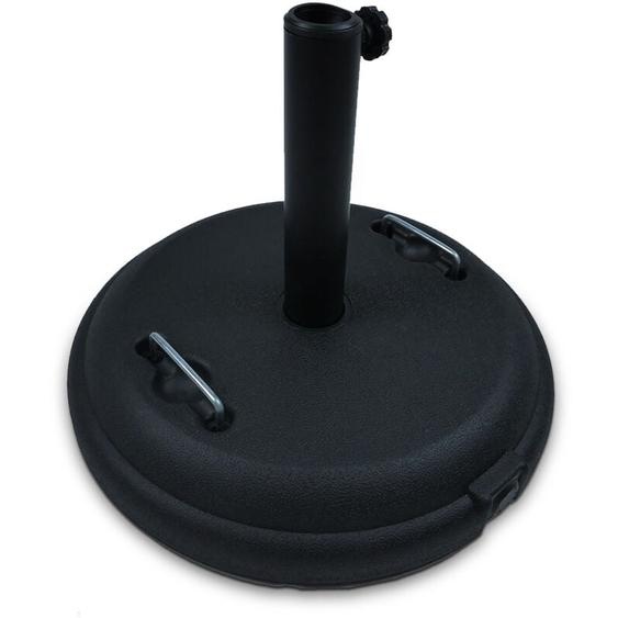 Pied de Parasol - Socle de Parasol Robuste - En Béton Solide - Poids de 22 kg - Couleur Noire - Compatibilité Universelle pour Différents Types de