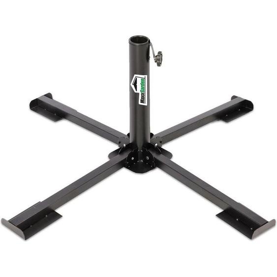 Pied de Parasol - Support de Parasol en Fer Pliable et Réglable Portable à Quatre Pieds - Support de Parasol pour Jardin - Camping - 86 x 86 x 30 cm