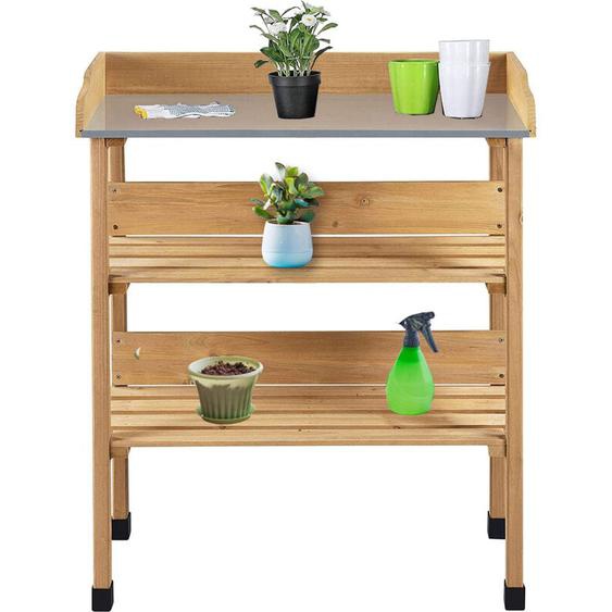 MaxxGarden Table de rempotage - Table de travail de jardin - 76x37x92cm - Bois