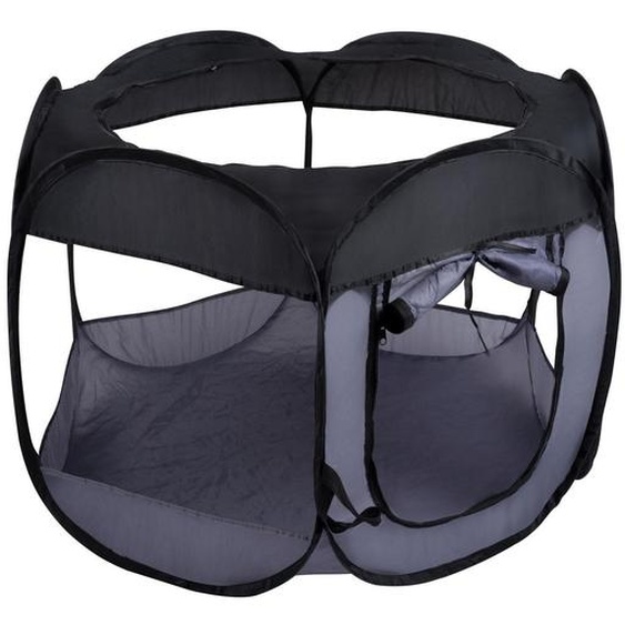 maxxpro Parc à chiens pliable Ø100 x 75 CM - Box pour chiens - Cage à riz - Grands animaux domestiques - Noir - Nylon