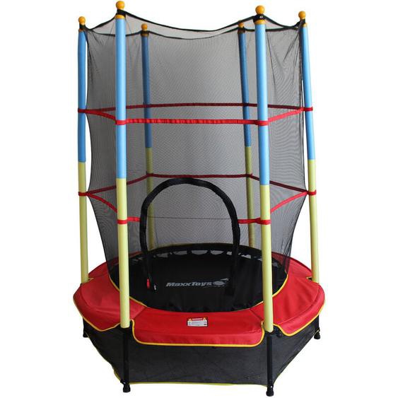Maxxgarden - MaxxToys Trampoline Enfant pour Intérieur et Extérieur - ø 140cm - avec Filet de Protection - Max 50 kg