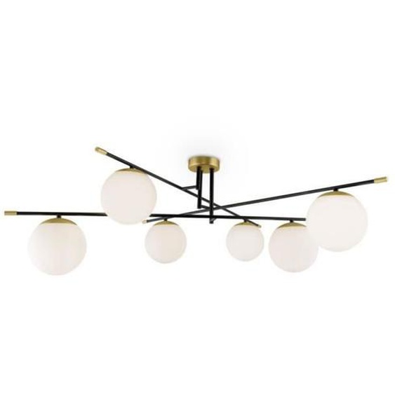 Maytoni Nostalgia Modern Nostalgia 6 Light Matt Gold Plafonnier Verre Globe Shade
