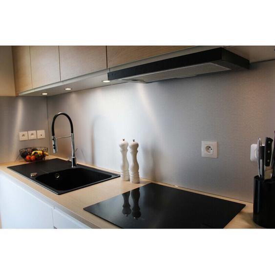 Mccover - Crédence réversible en aluminium brossé / aluminium brut (disponible en 2 m x 1 m et 1 m x 0.5 m) - Coloris - Aluminum brossé, Epaisseur