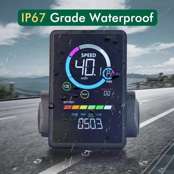 Mcezdy UART2 e-bike LCD M7C-2 compteur daffichage coloré 24 V-60 V SM/prise de connexion étanche affichage de vélo électrique avec USB UART